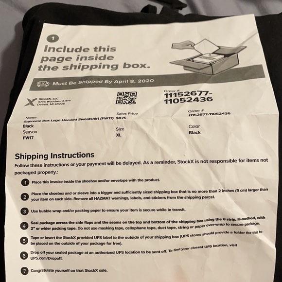 Label Stockx Ups Drop Off Supreme Box Logo Hooded Sweatshirt (FW17)